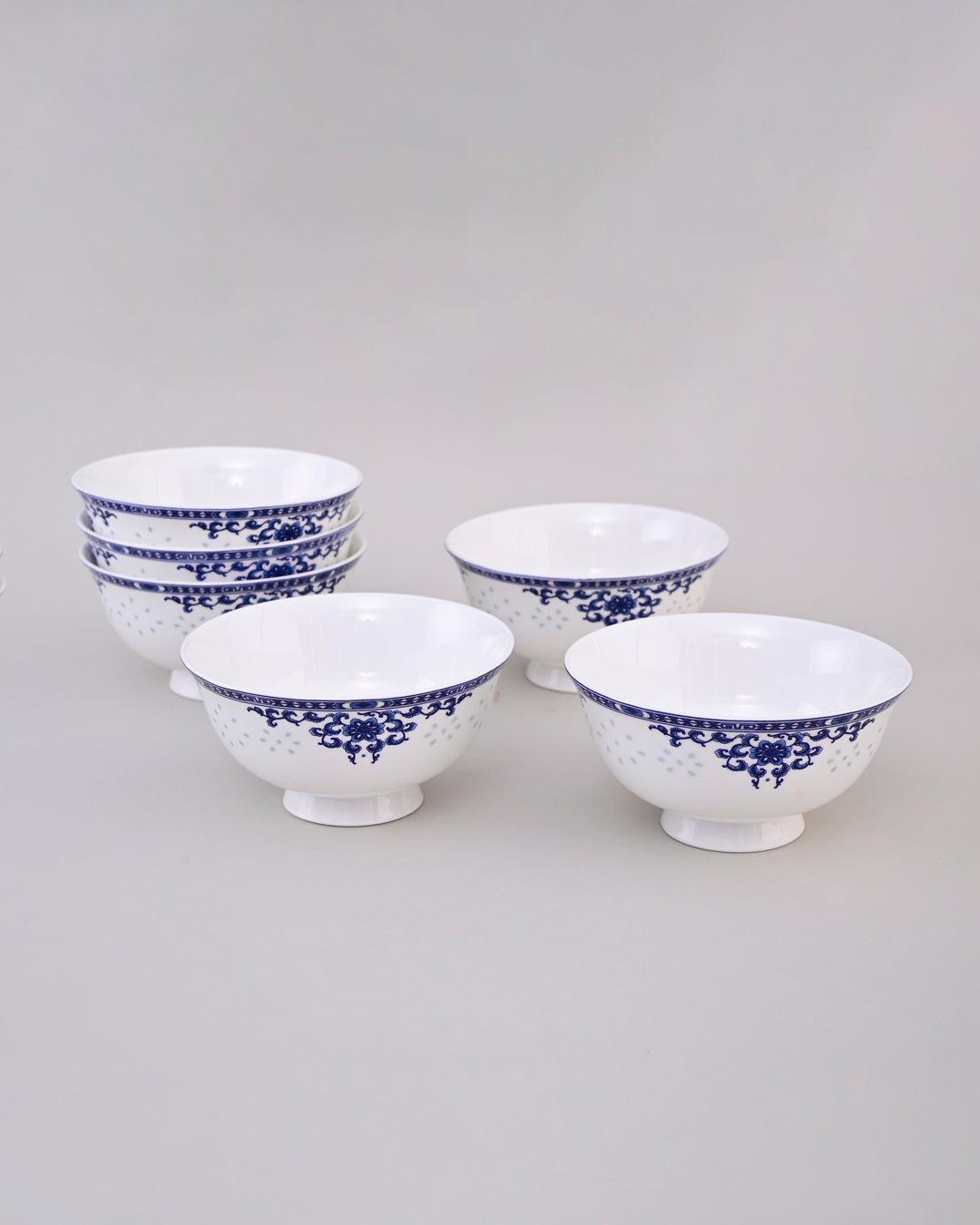 Royal Indigo Charm Ceramic Katori - Set Of 6