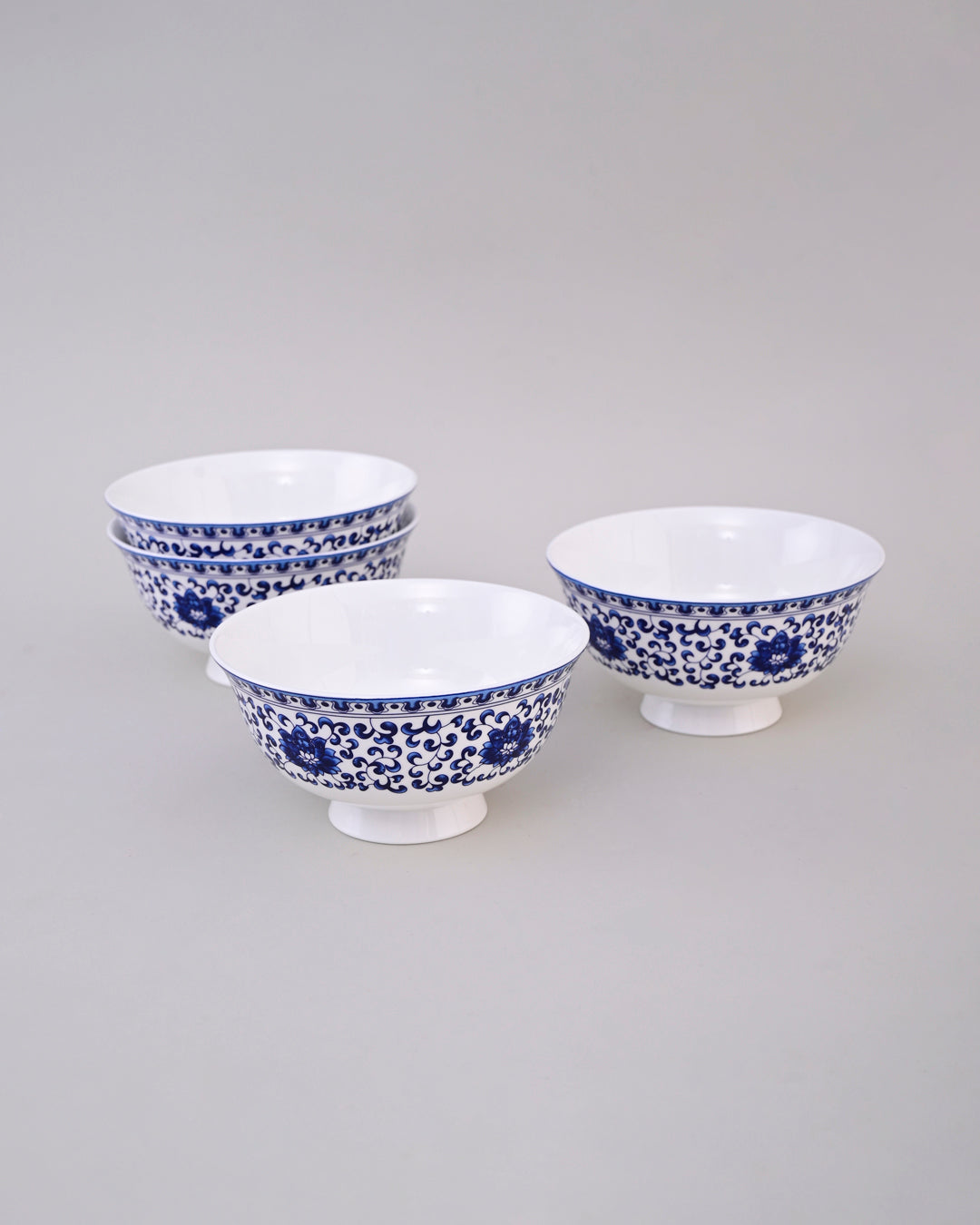 Blue Baroque Ceramic Katori - Set Of 6