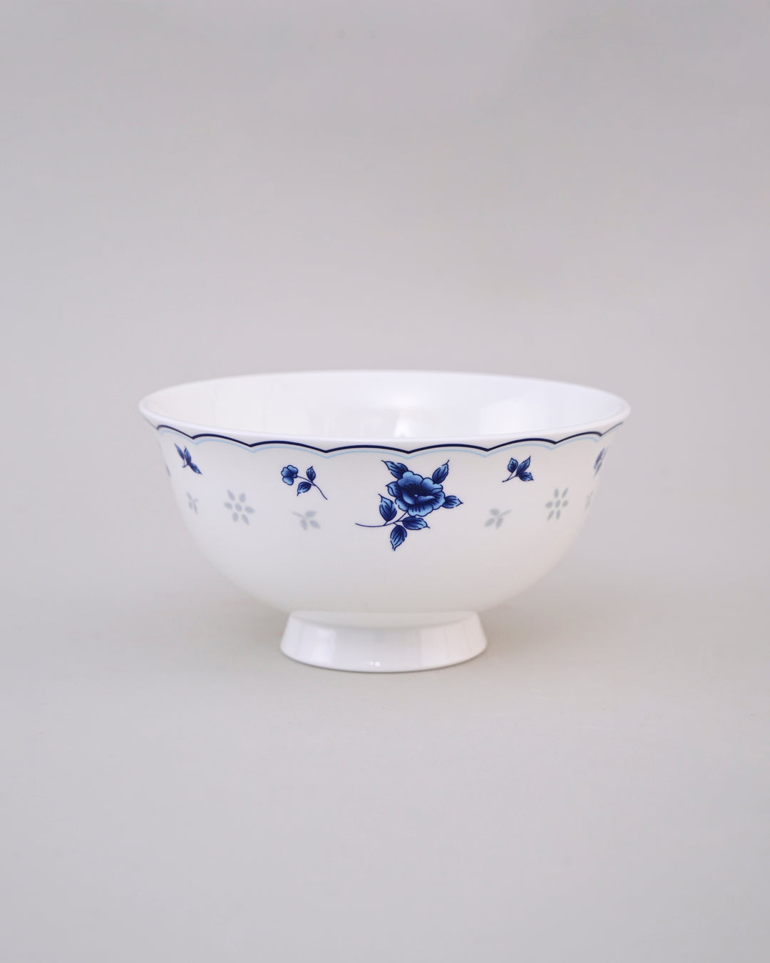Blue Petal Elegance Ceramic Katori - Set Of 6
