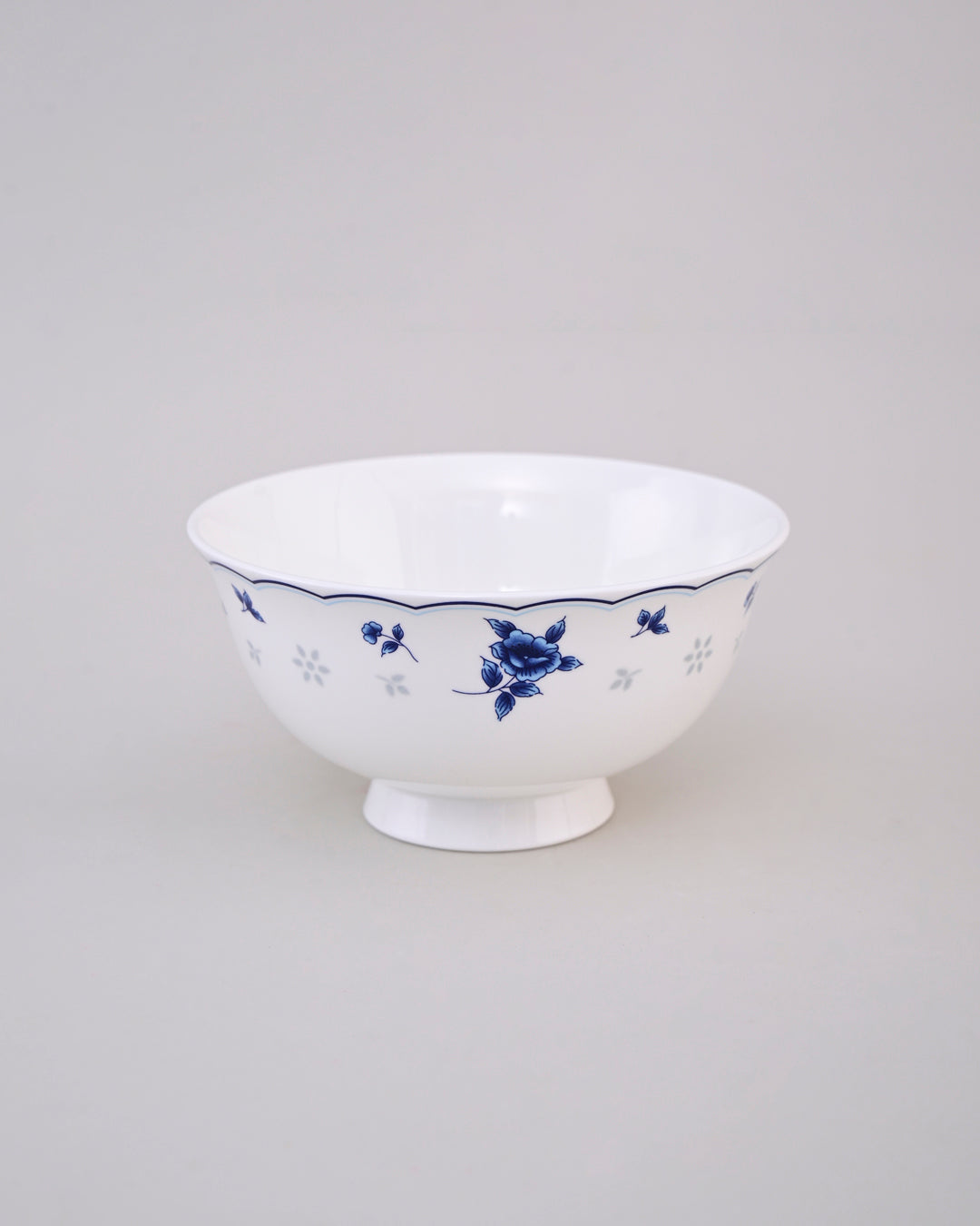 Blue Petal Elegance Ceramic Katori - Set Of 6