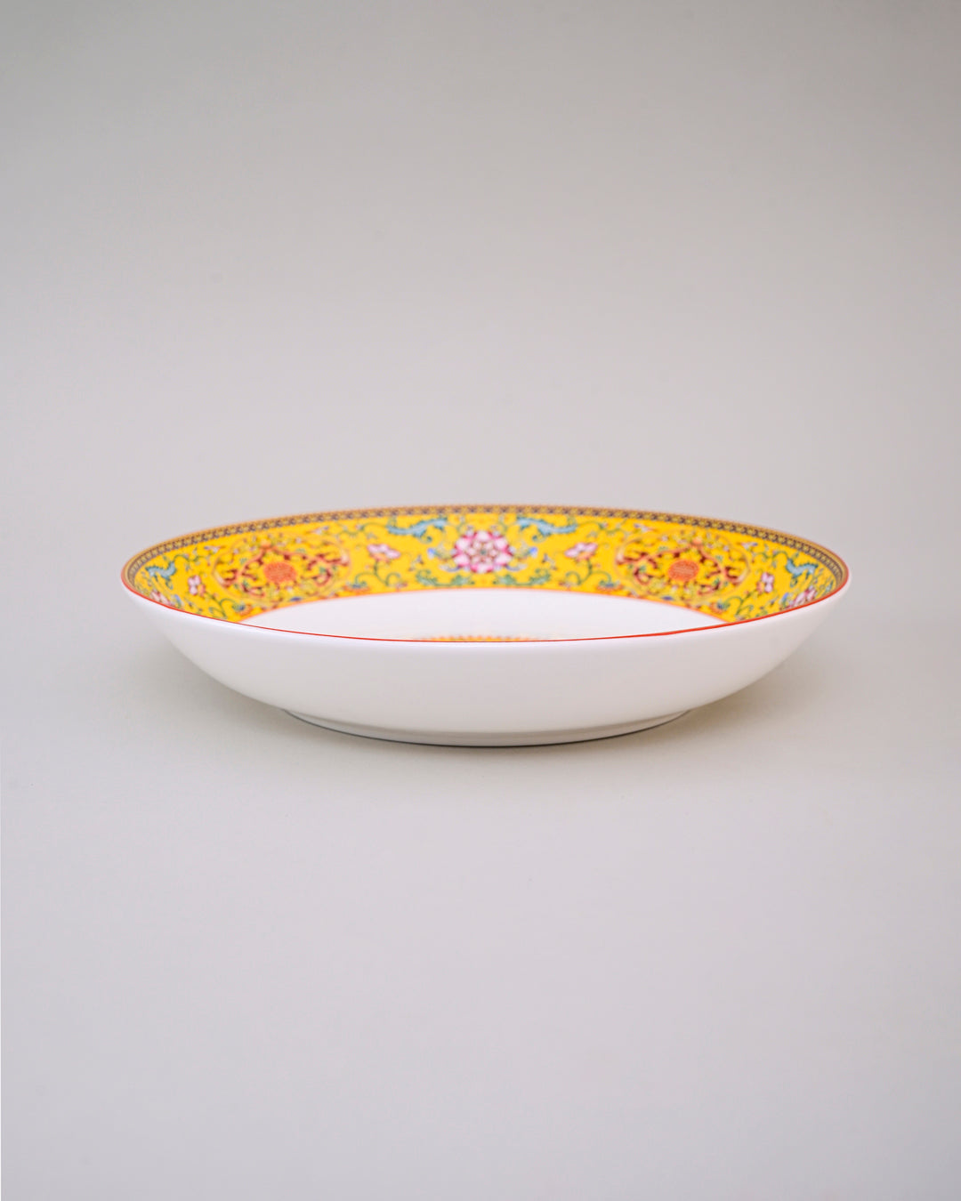 Vintage Floral Charm Pasta Plate - Yellow