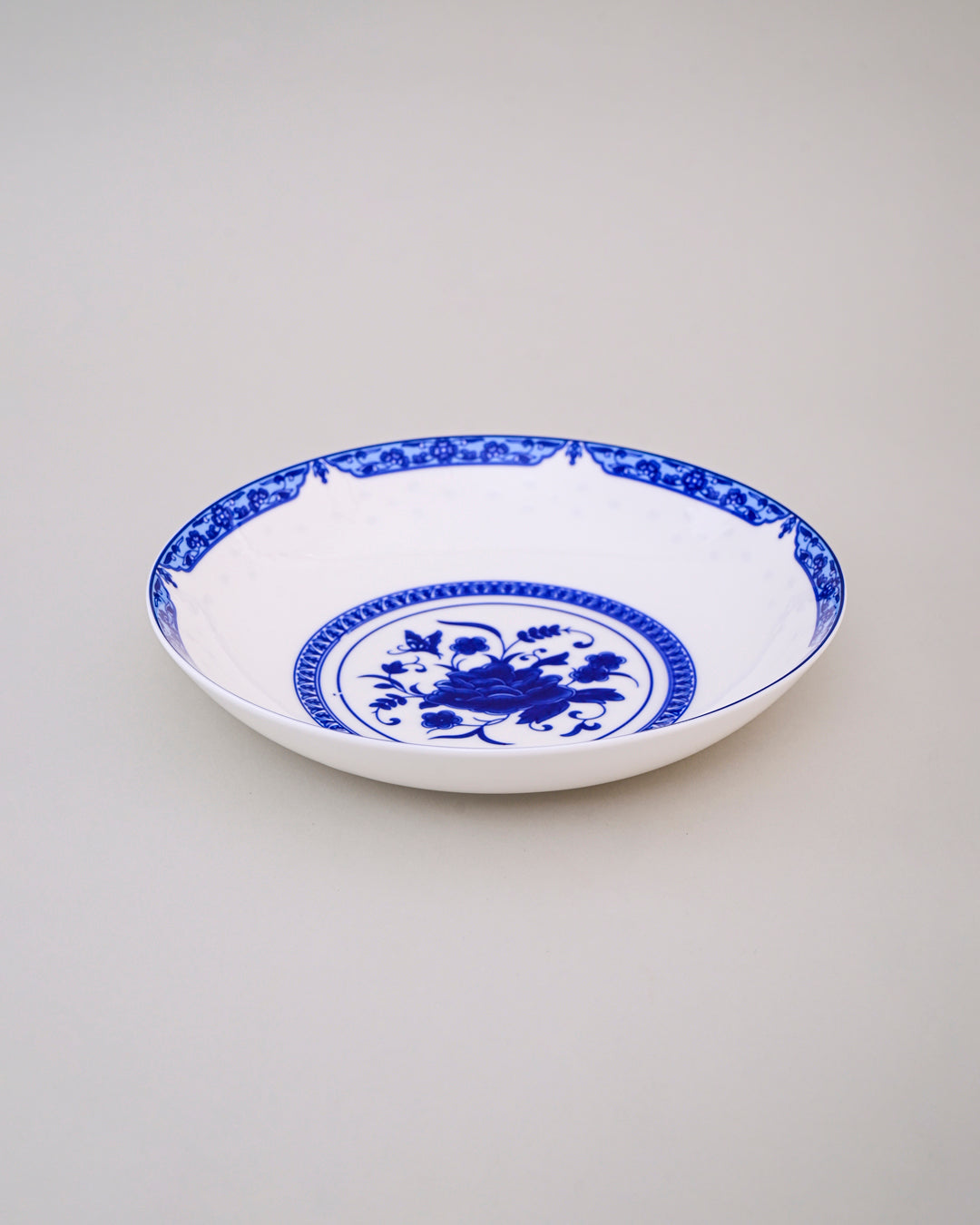 Blue & White Dynasty Ceramic Pasta Plate