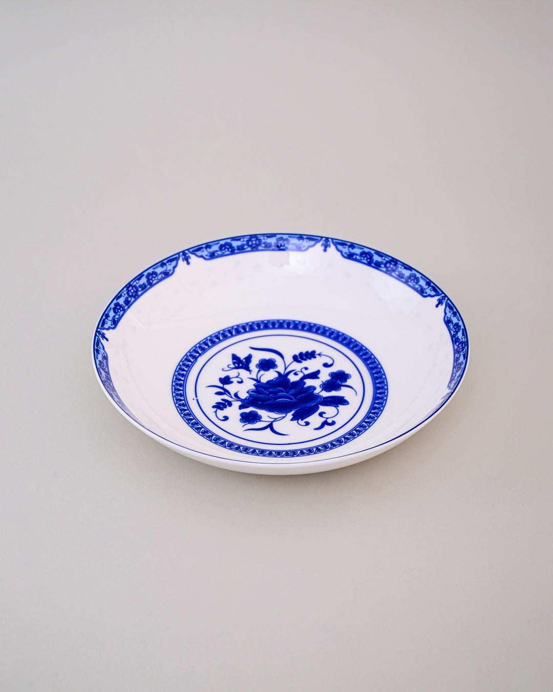Blue & White Dynasty Ceramic Pasta Plate