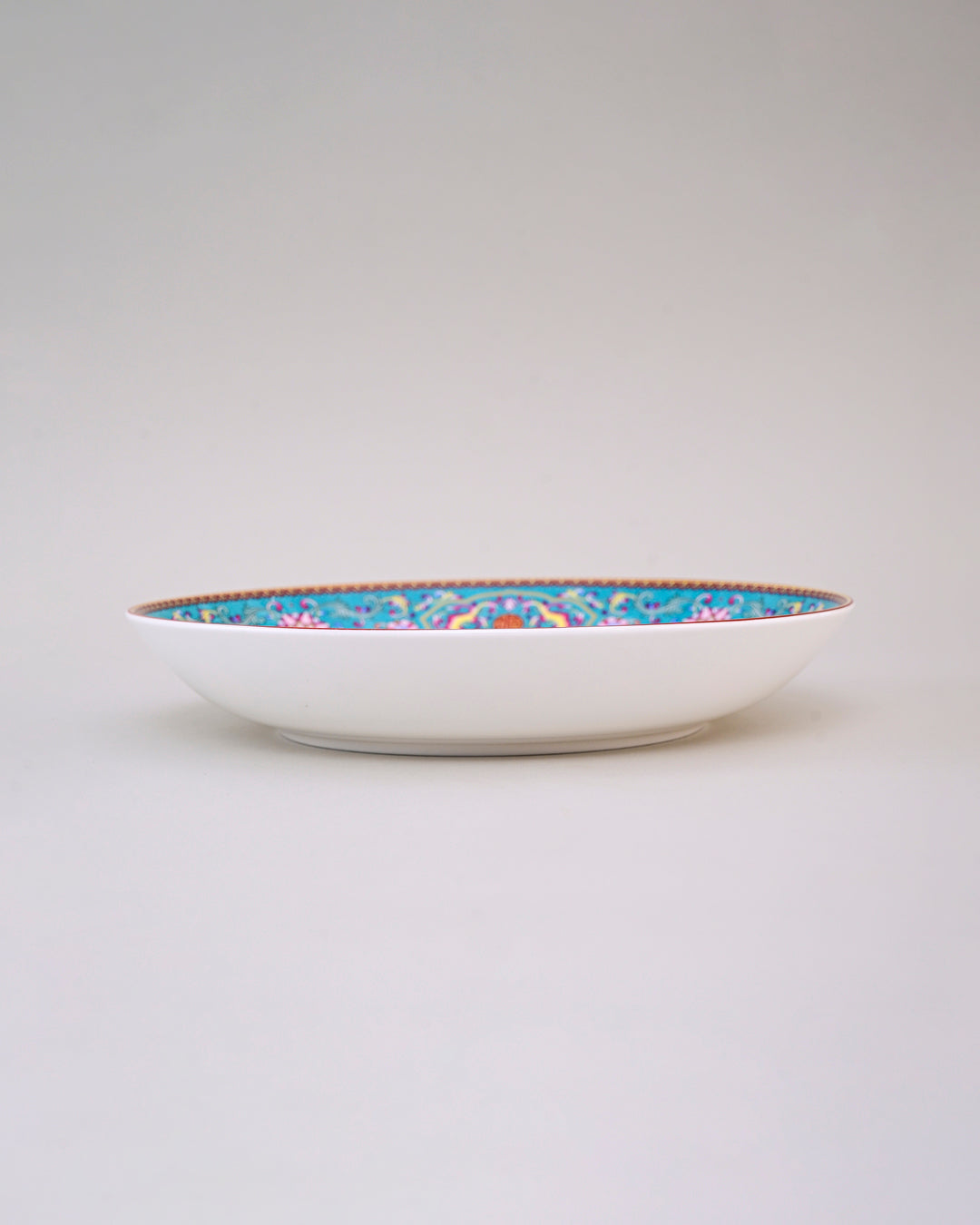 Vintage Floral Charm Pasta Plate - Blue