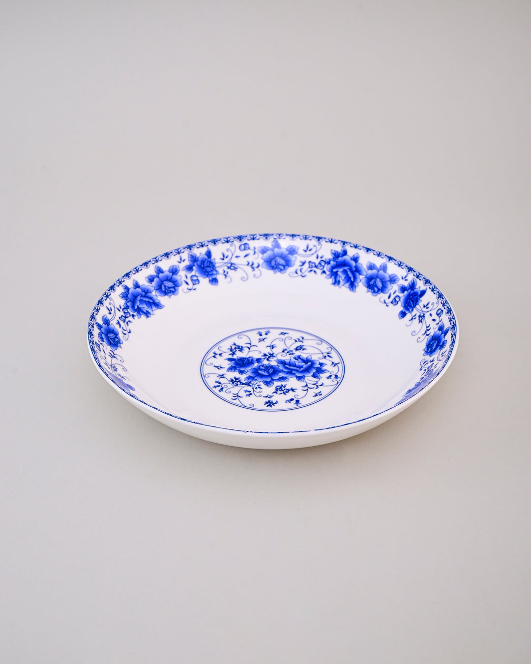 Blue Eden Floral Rim Pasta Bowl