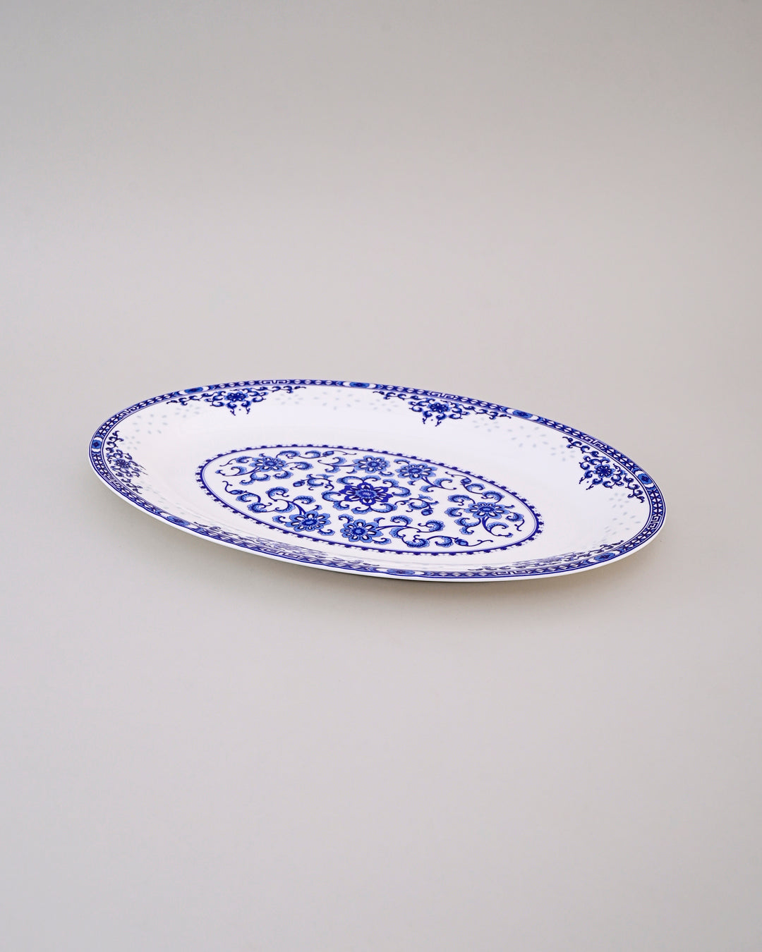 Blue & White Elegance Bone China Platter