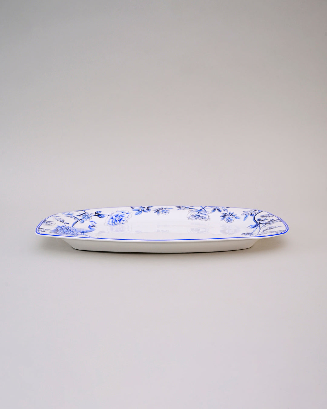 Royal Peacock Blue & White Platter