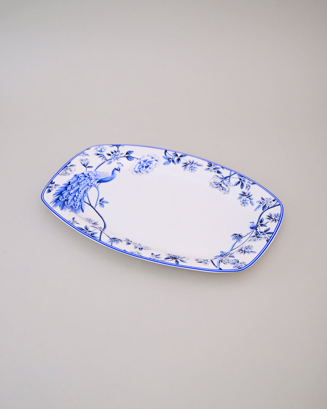 Royal Peacock Blue & White Platter