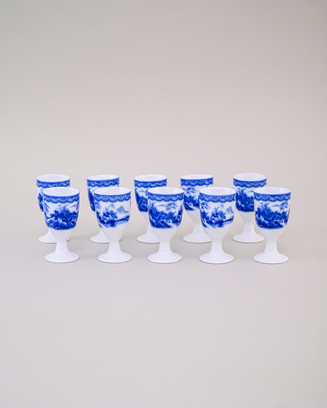 Chinoiserie Mini Sake Shot Glasses - Set of 10