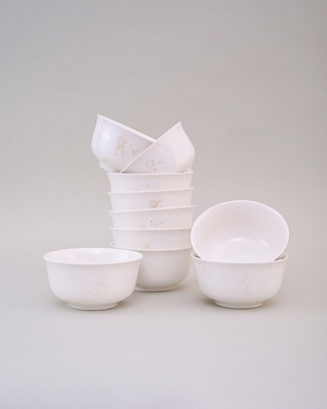 Ivory Bloom Ceramic Katori