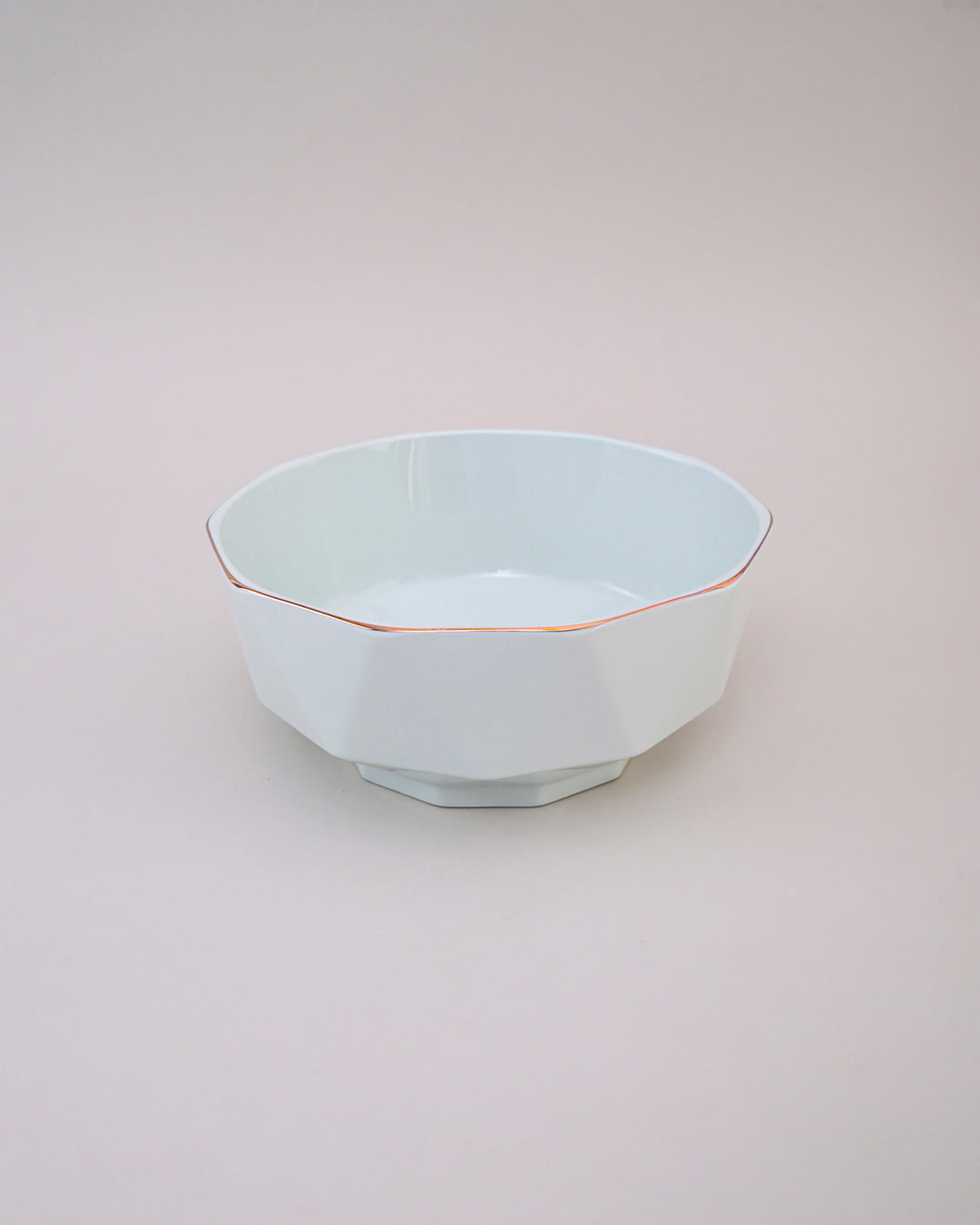 Diamond Cut Golden Edge Serving Bowl - Green