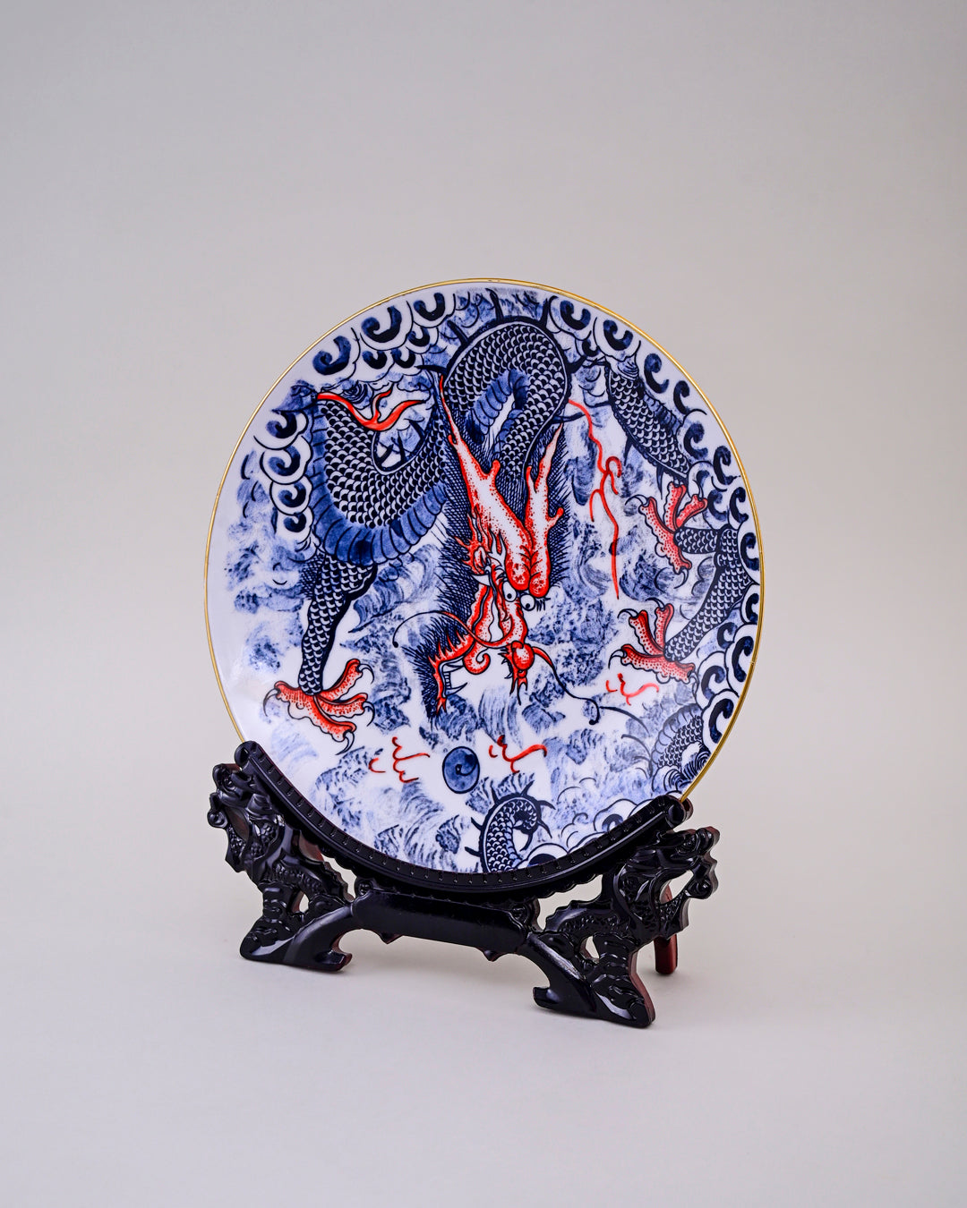 Imperial Blue Dragon Decorative Plate