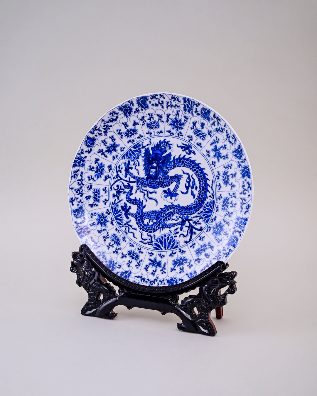 Imperial Blue Dragon Decorative Plate - 10"