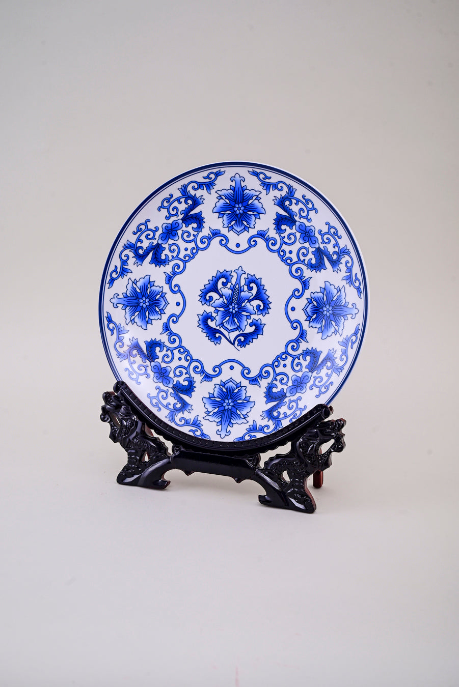 Blue Lotus Harmony Decorative Plate - 14"