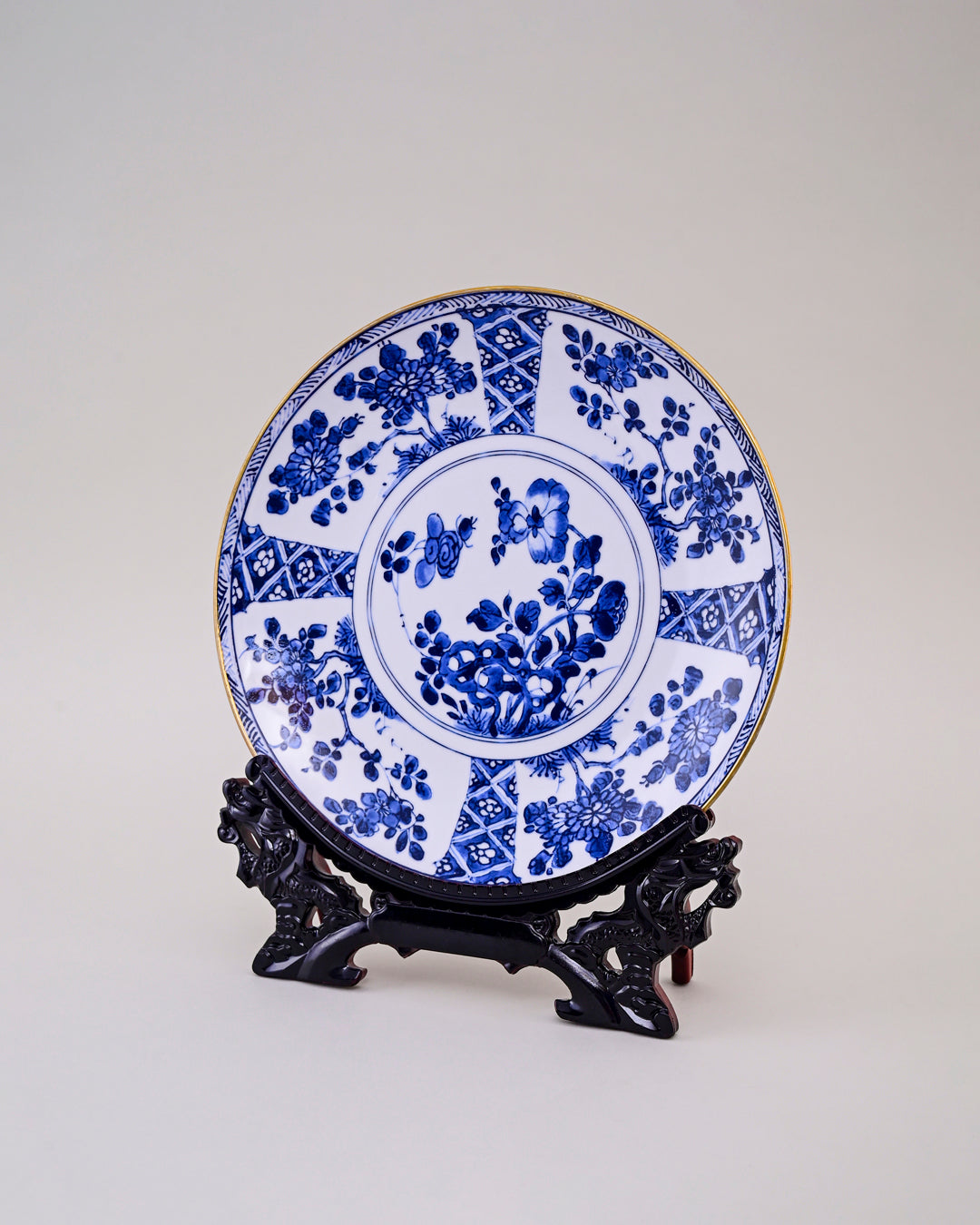 Blue Floral Medallion Decorative Plate - 18"