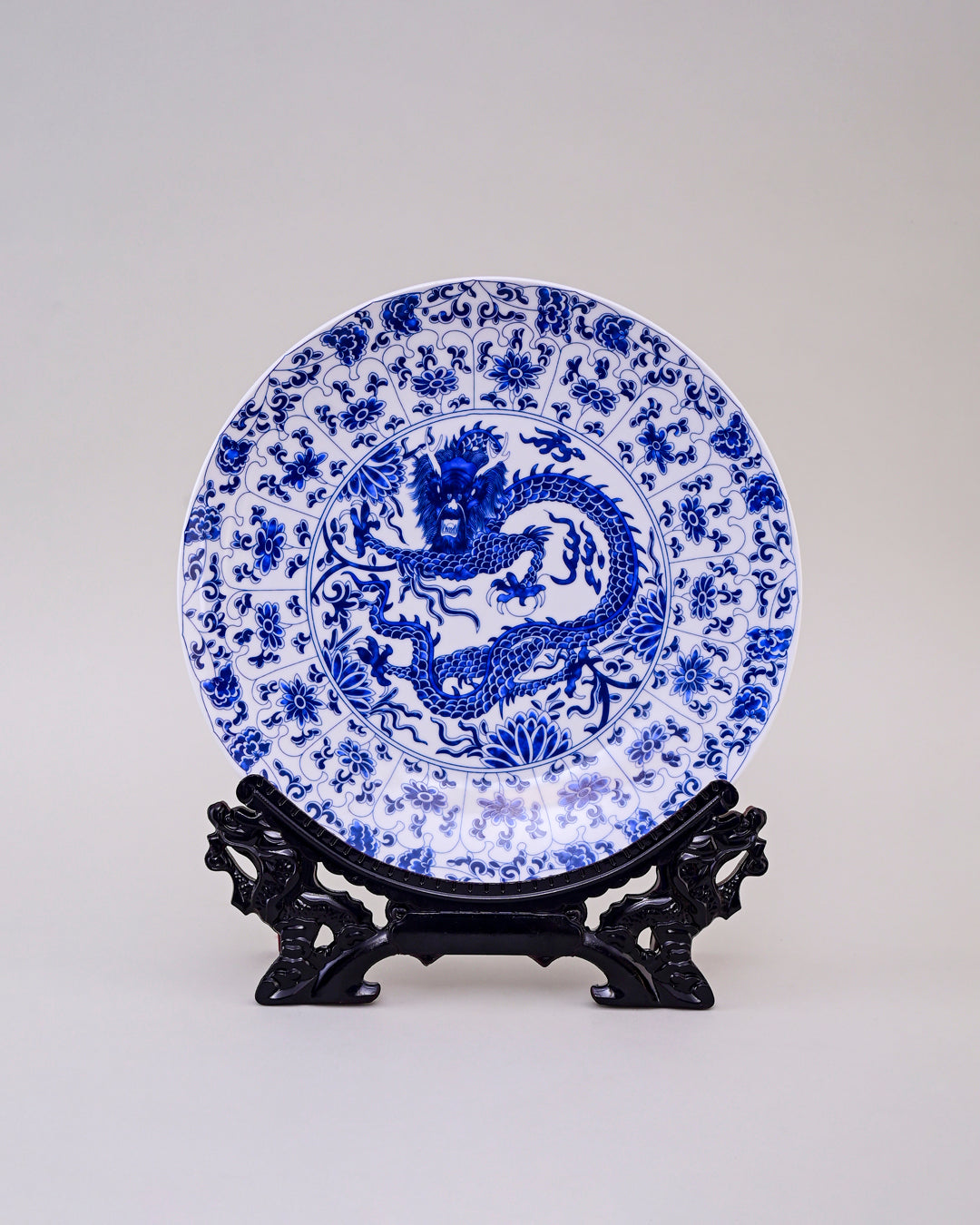Imperial Blue Dragon Decorative Plate - 10"