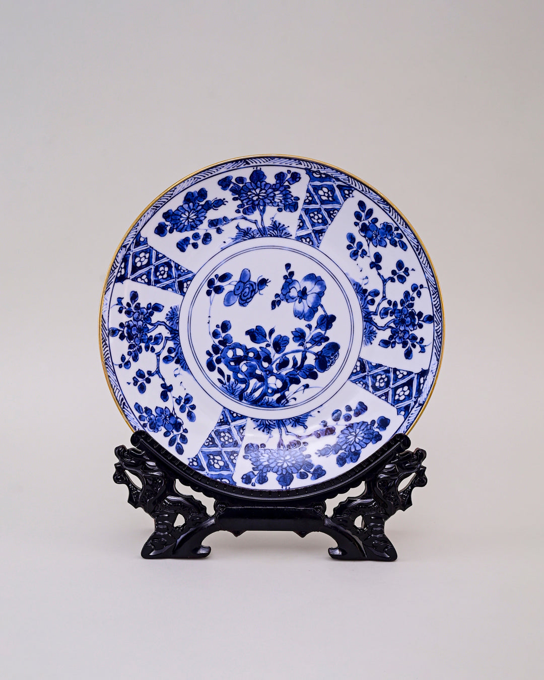 Blue Floral Medallion Decorative Plate - 18"