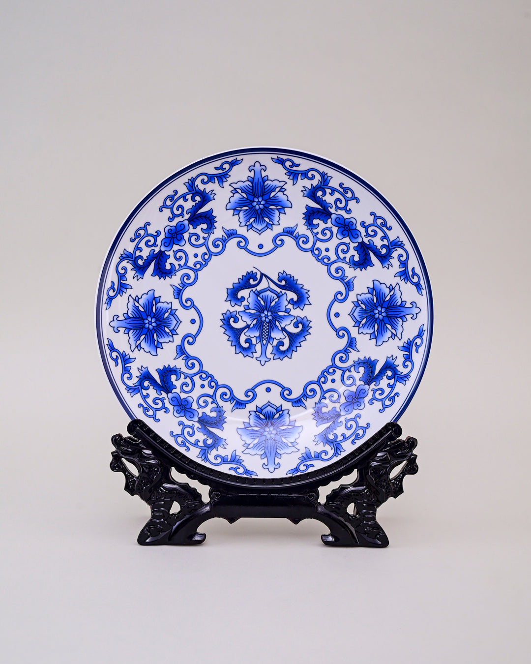 Blue Lotus Harmony Decorative Plate - 14"