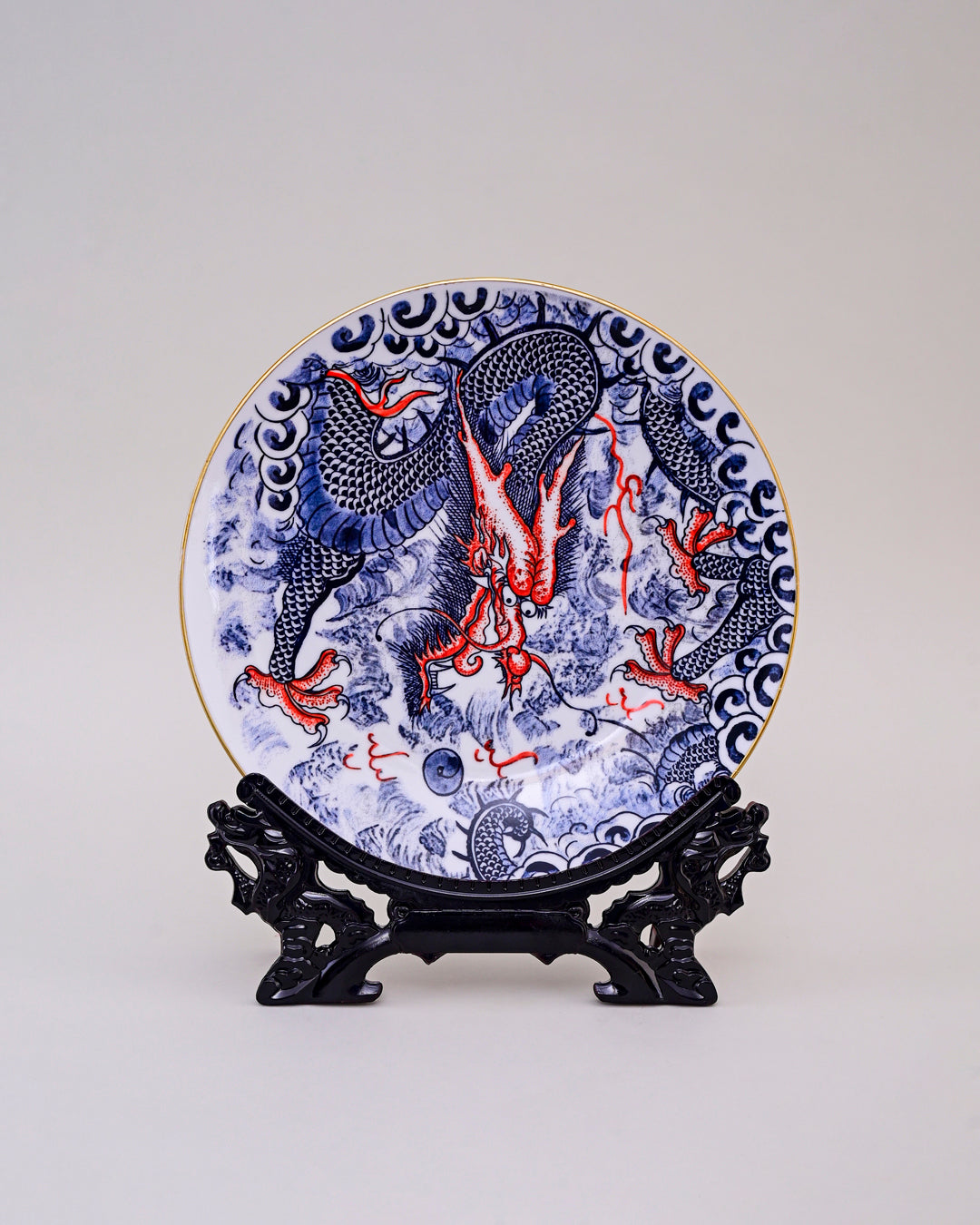 Imperial Blue Dragon Decorative Plate