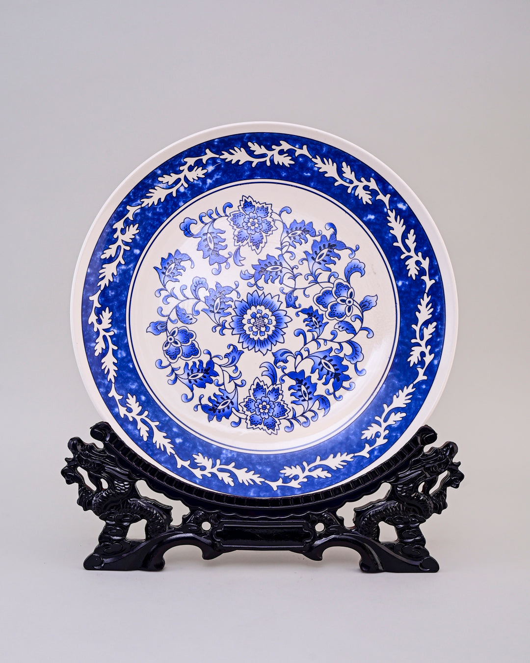 Sapphire Floral Decorative Plate - 14"
