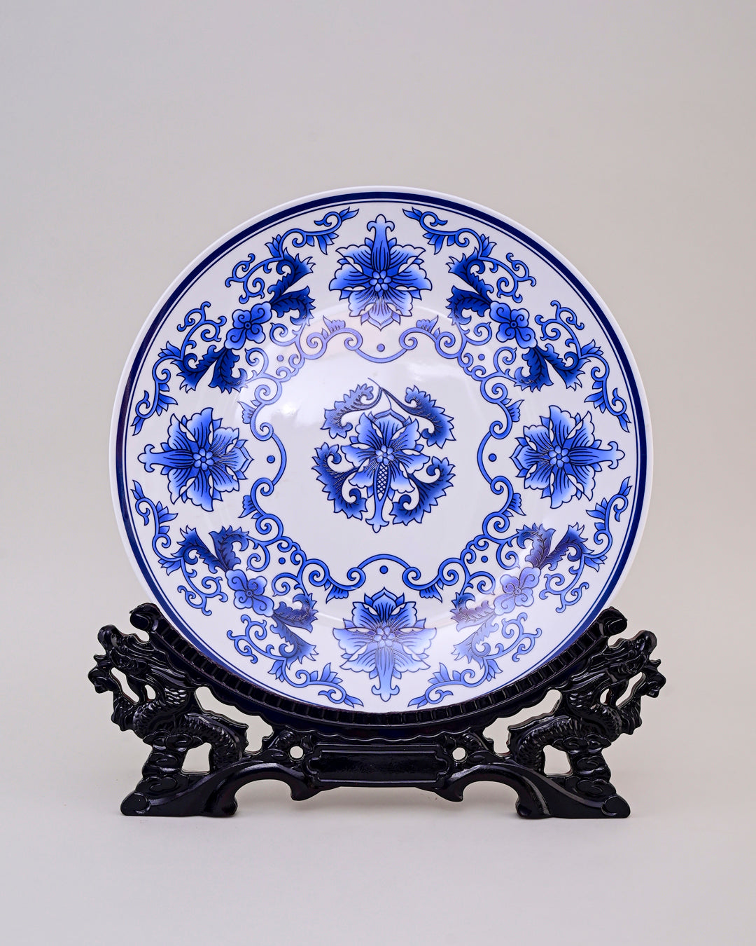 Blue Lotus Harmony Decorative Plate - 10"