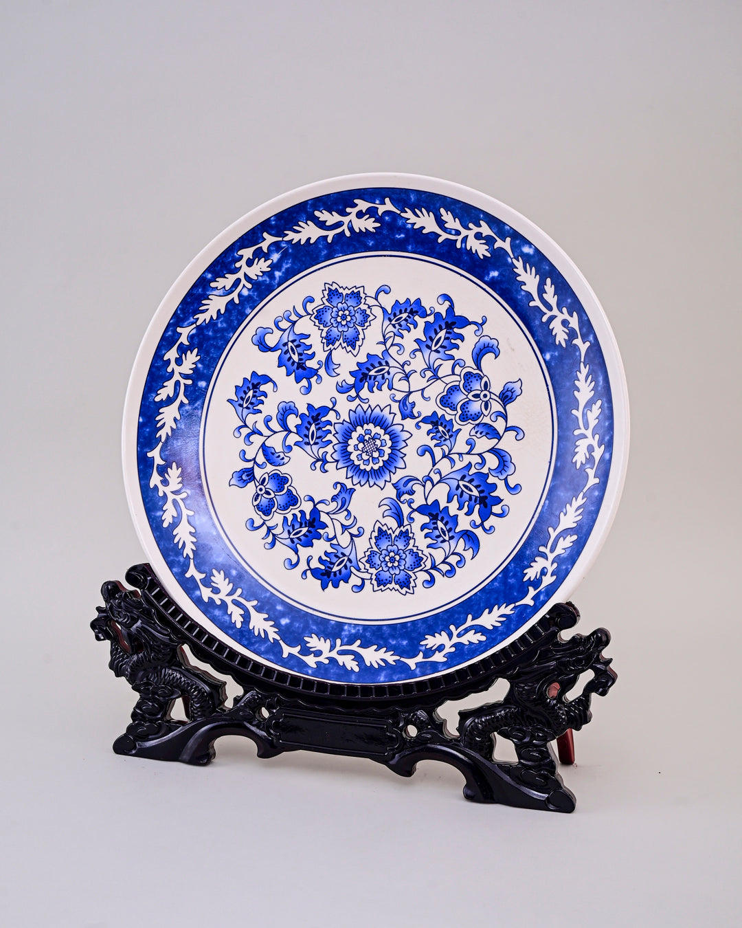 Sapphire Floral Decorative Plate - 14"