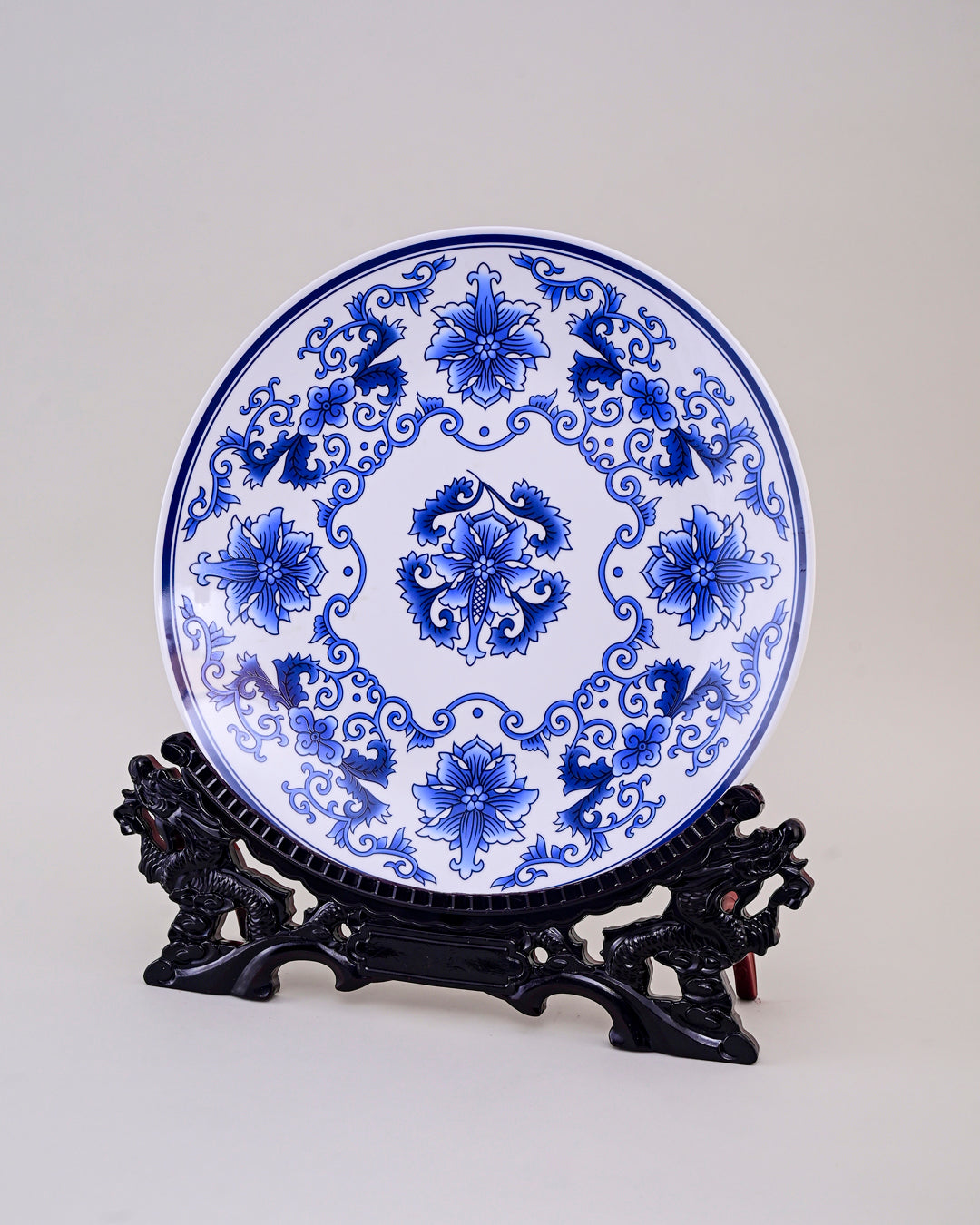 Blue Lotus Harmony Decorative Plate - 10"