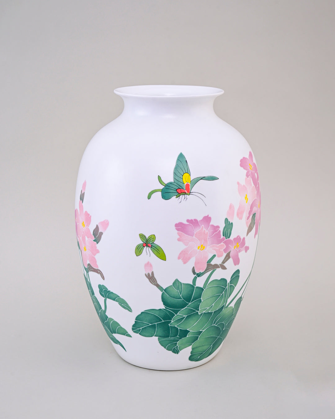 Fencai Pink Blossom Bone China Vase