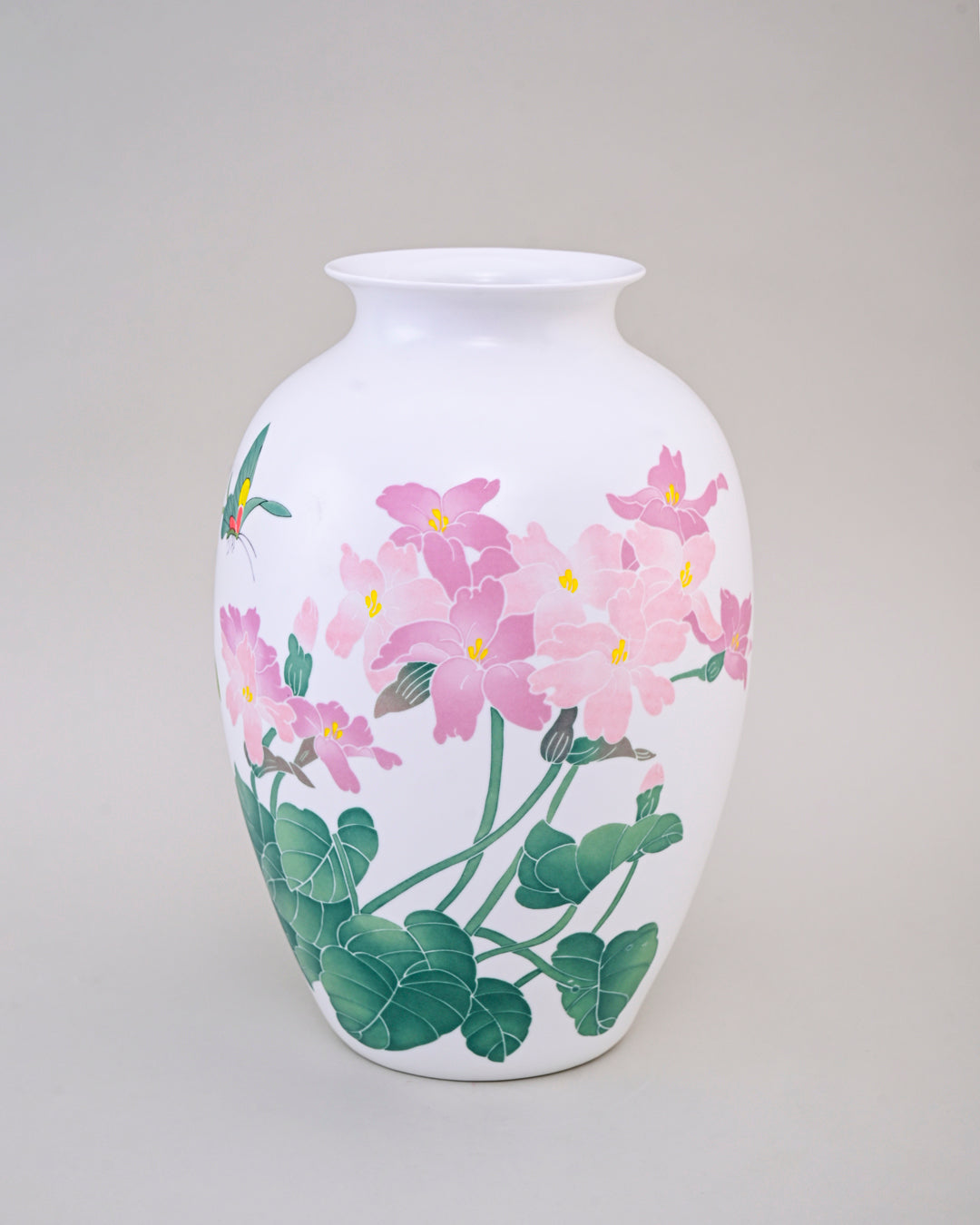 Fencai Pink Blossom Bone China Vase