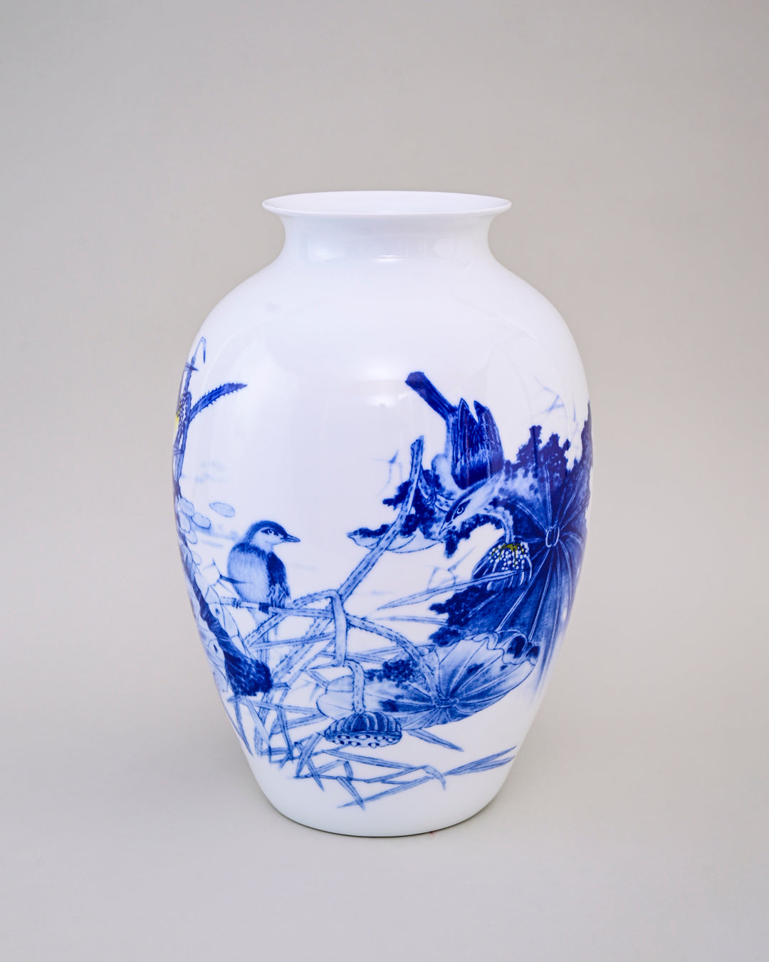 Blue Lotus Elegance Bone China Vase
