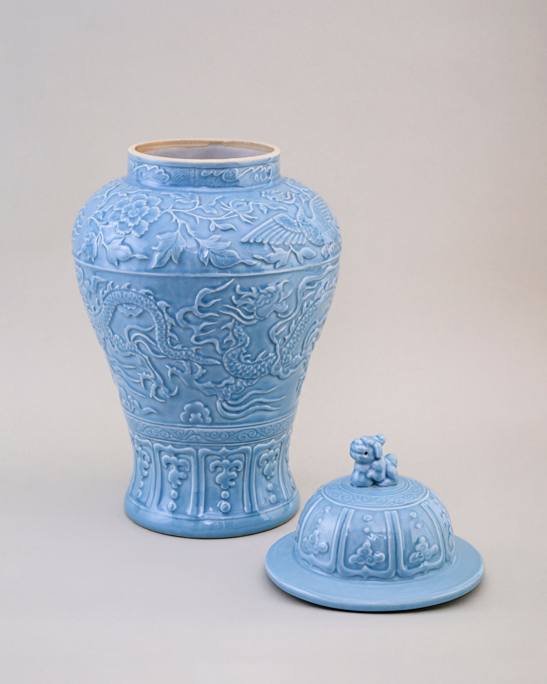 Celestial Blue Celadon Temple Jar