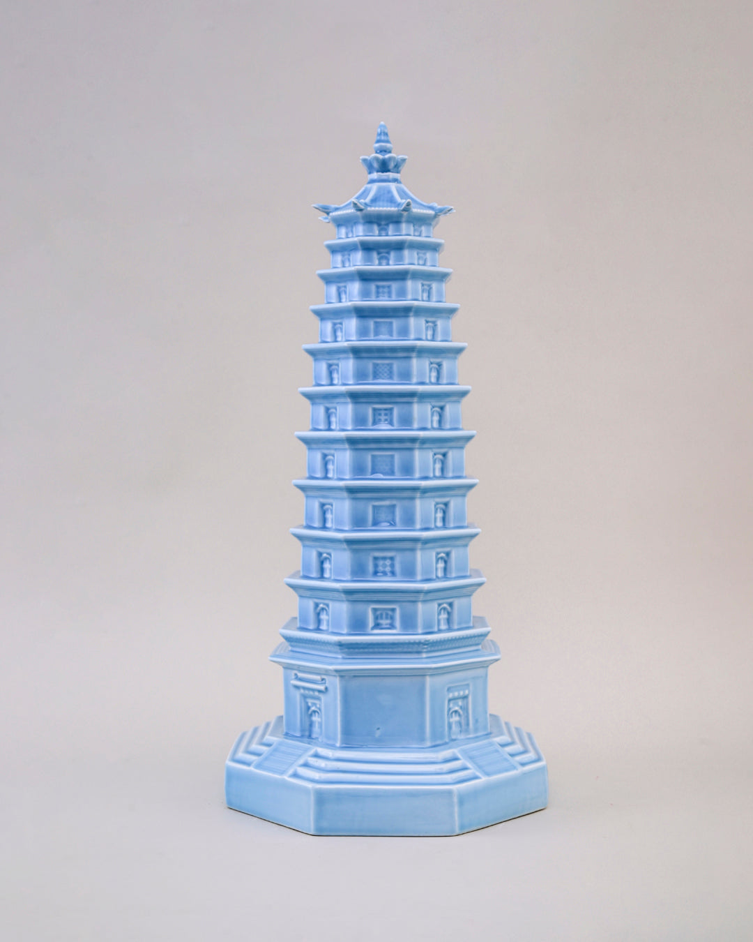 Celestial Blue Celadon Pagoda Sculpture