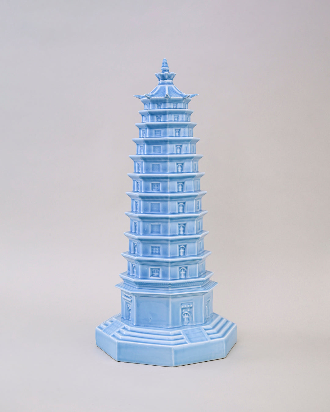 Celestial Blue Celadon Pagoda Sculpture