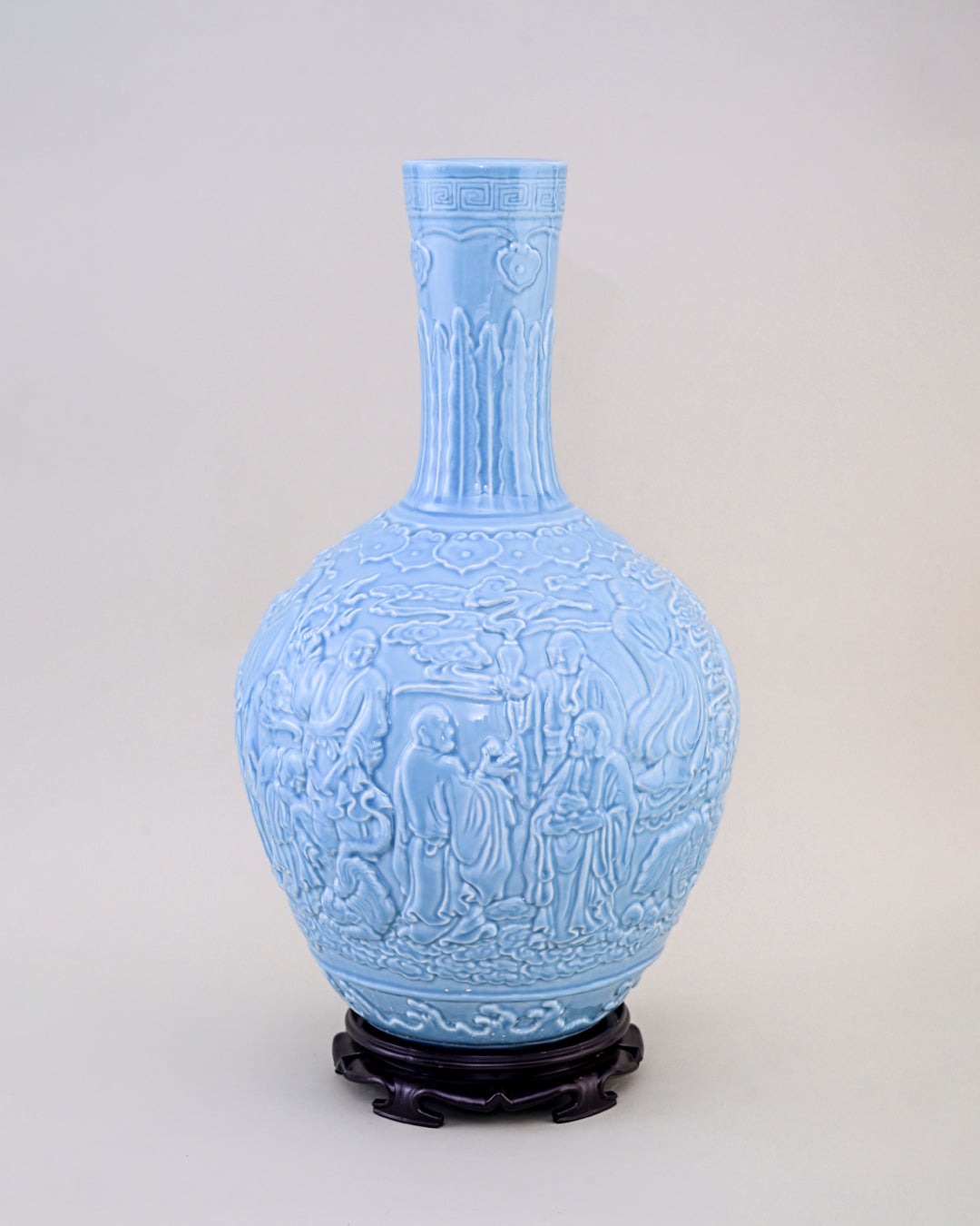Celestial Blue Celadon Heritage Embossed Vase