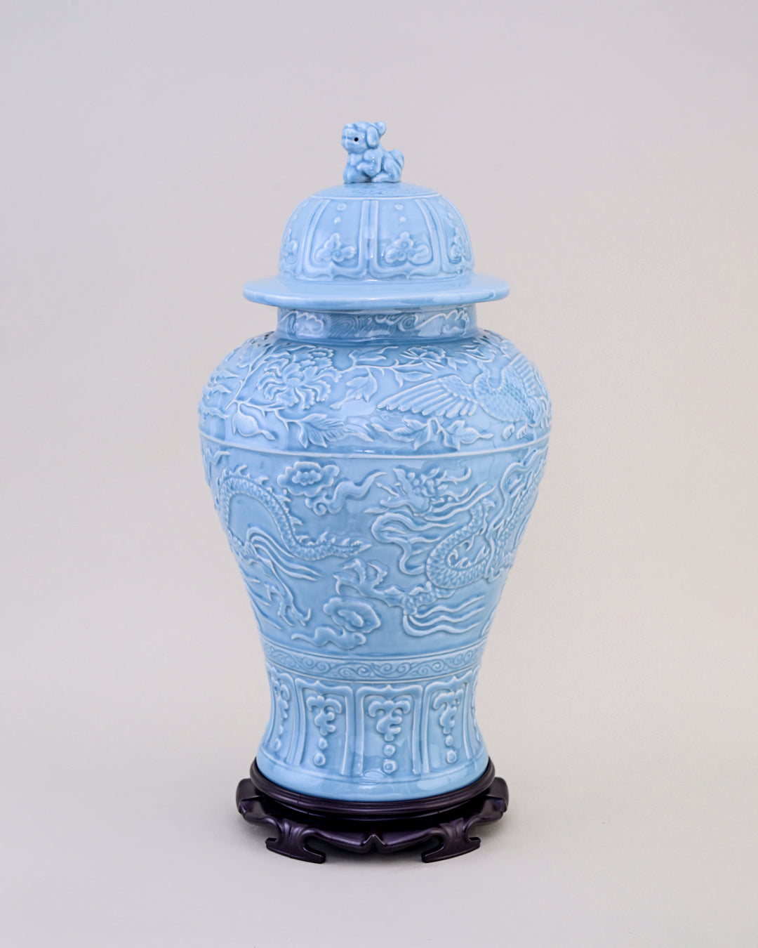 Celestial Blue Celadon Temple Jar