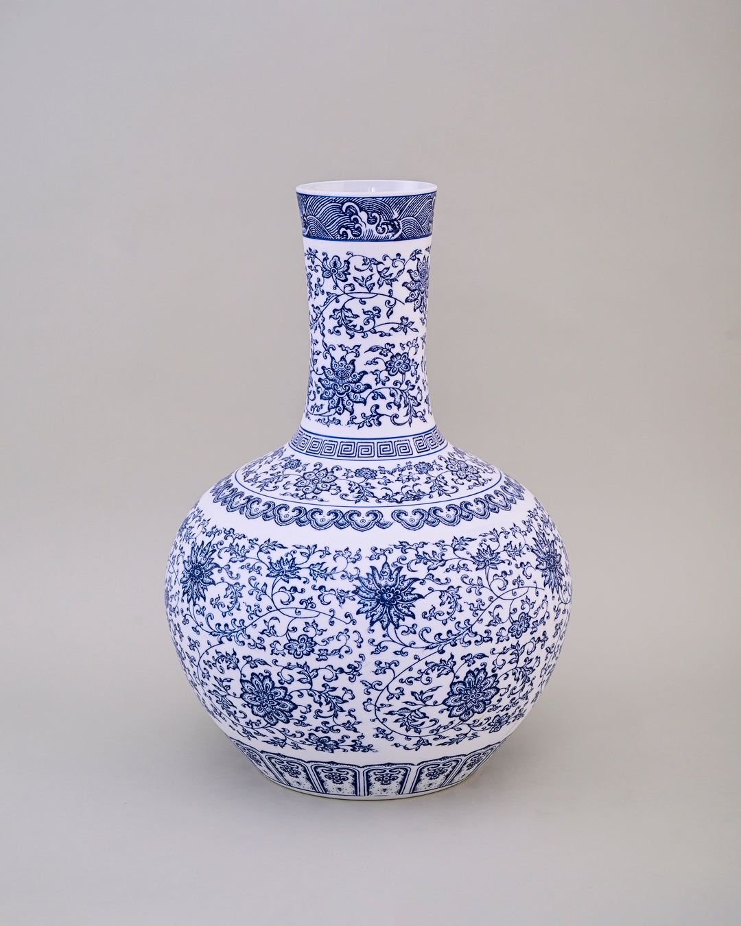 Classic Blue & White Ceramic Floor Vase