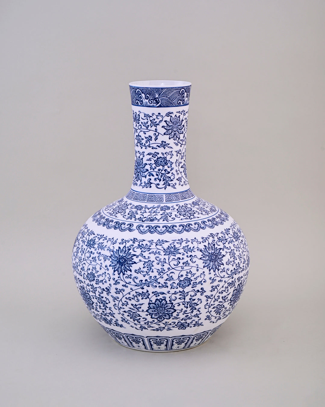 Classic Blue & White Ceramic Floor Vase