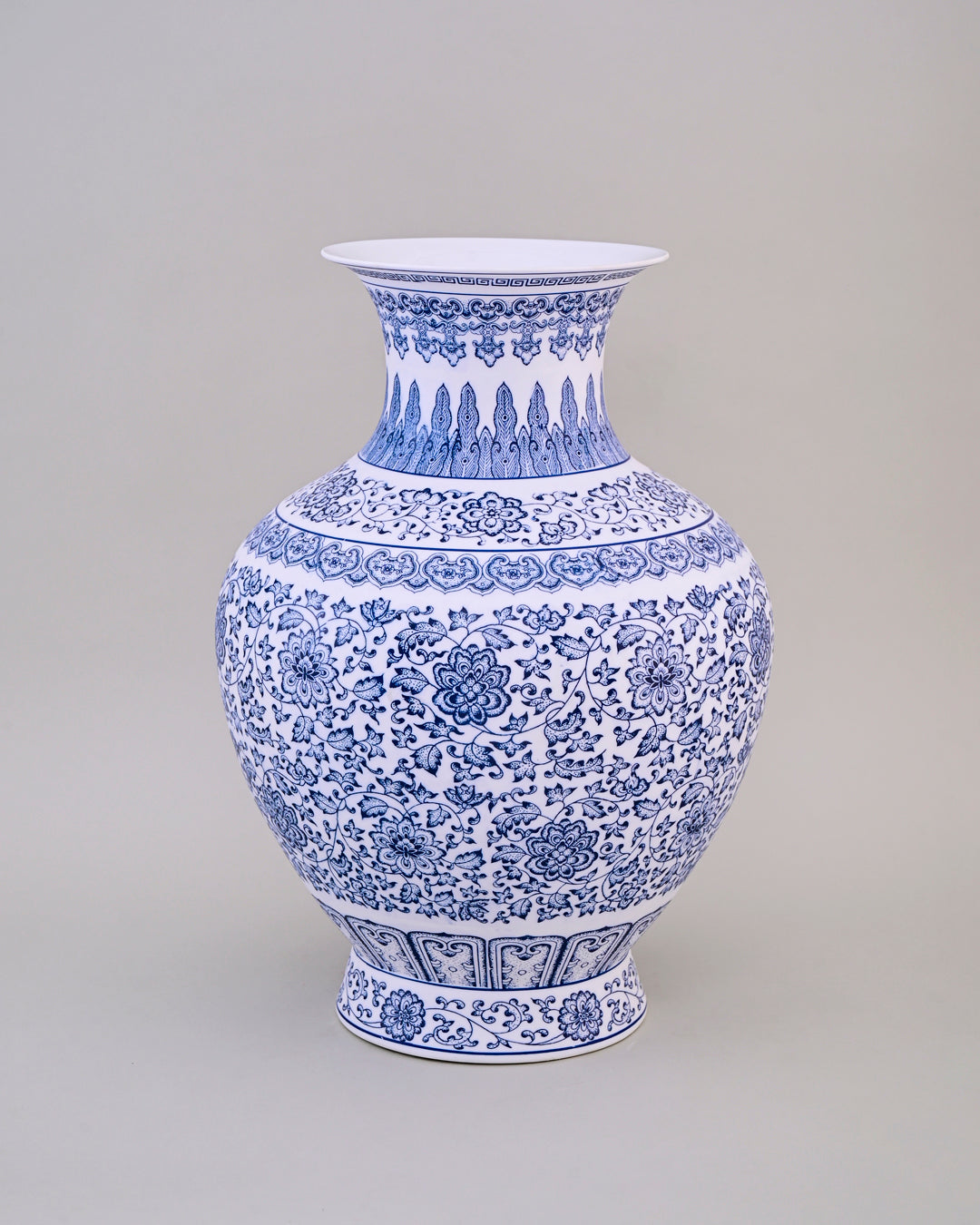 Royal Blue & White Decorative Ceramic Vase