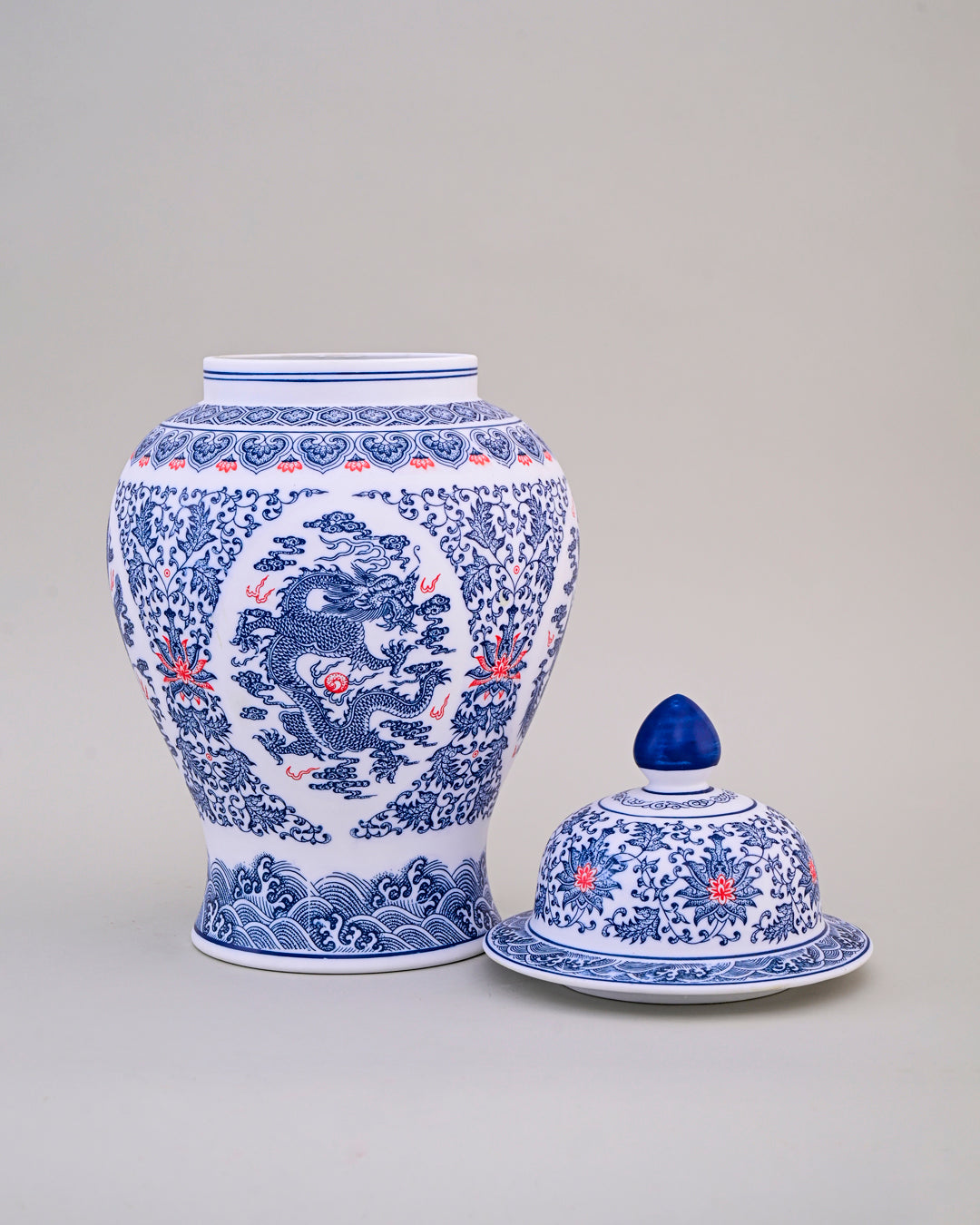 Blue and White Royal Dynasty Temple Jar
