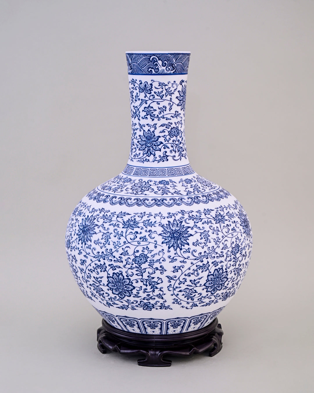 Classic Blue & White Ceramic Floor Vase