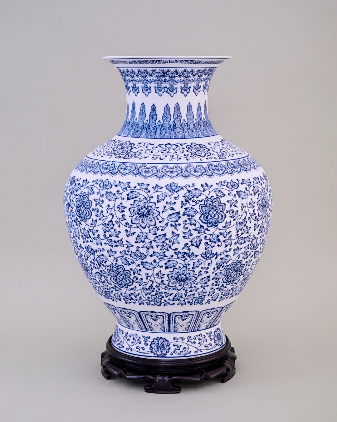 Classic Blue & White Ceramic Floor Vase