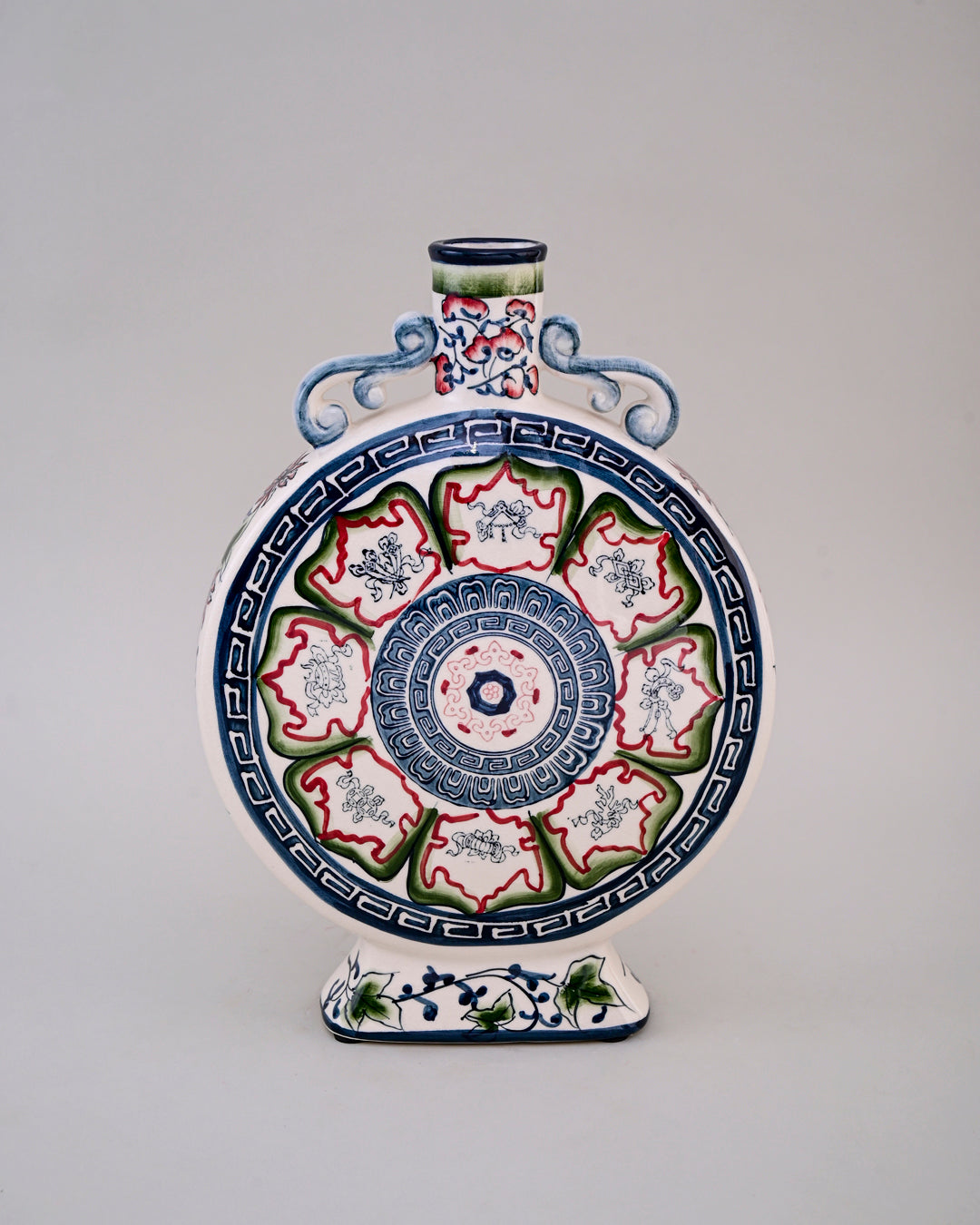 Medallion Hand-Painted Moon Vase