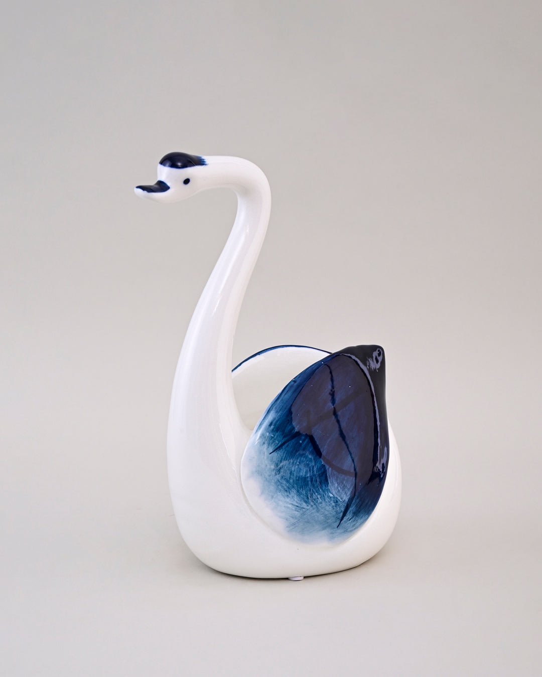 Blue & White Graceful Swan Figurines - Set Of 4