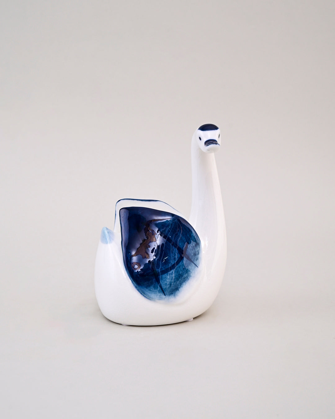 Blue & White Graceful Swan Figurines - Set Of 4