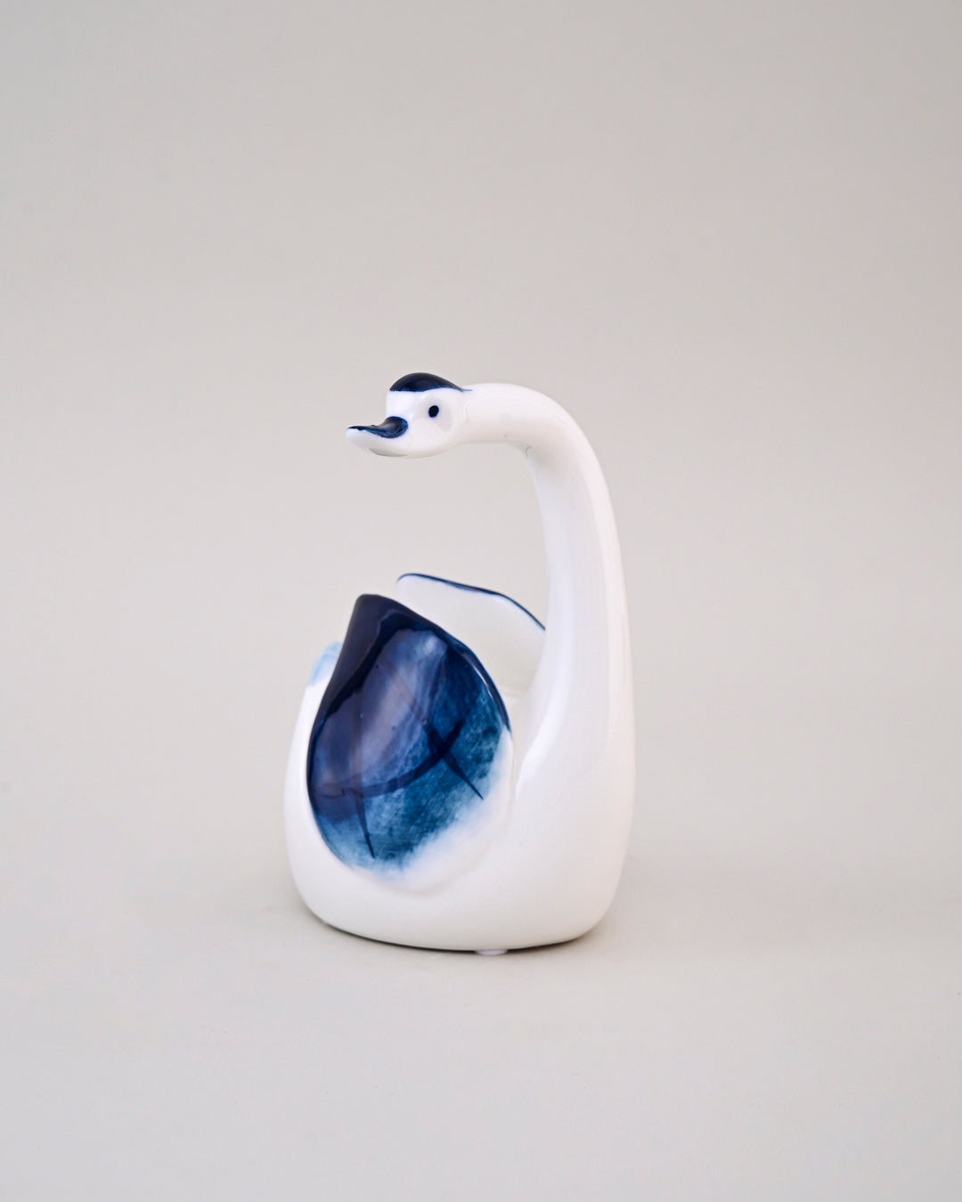 Blue & White Graceful Swan Figurines - Set Of 4