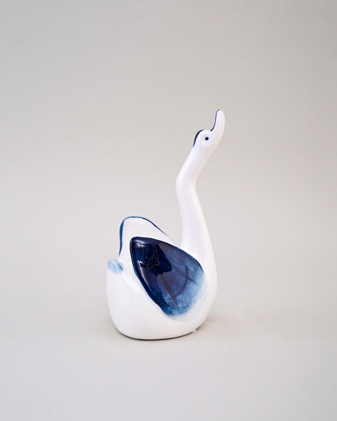 Blue & White Graceful Swan Figurines - Set Of 4