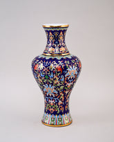 Majestic Enamel Cloisonne Flower Vase - Blue