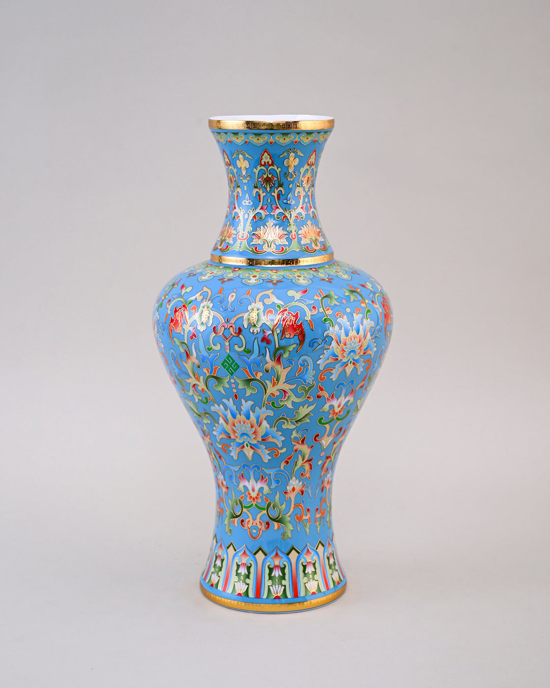 Majestic Enamel Cloisonne Flower Vase - Sky Blue