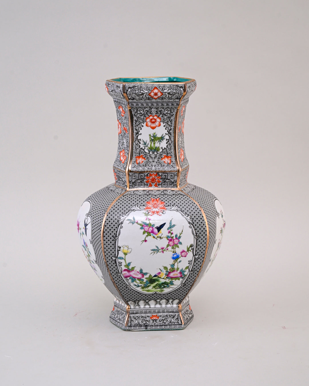 Imperial Noir Floral Cloisonné Vase