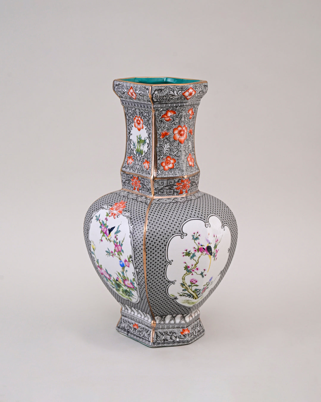 Imperial Noir Floral Cloisonné Vase